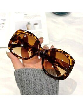 Sunglasses Mob Wife Oversized Round Retro Stylish Shades Leopard Tortoiseshell